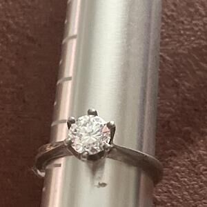 925 sterling silver engagement and wedding ring  Size 8